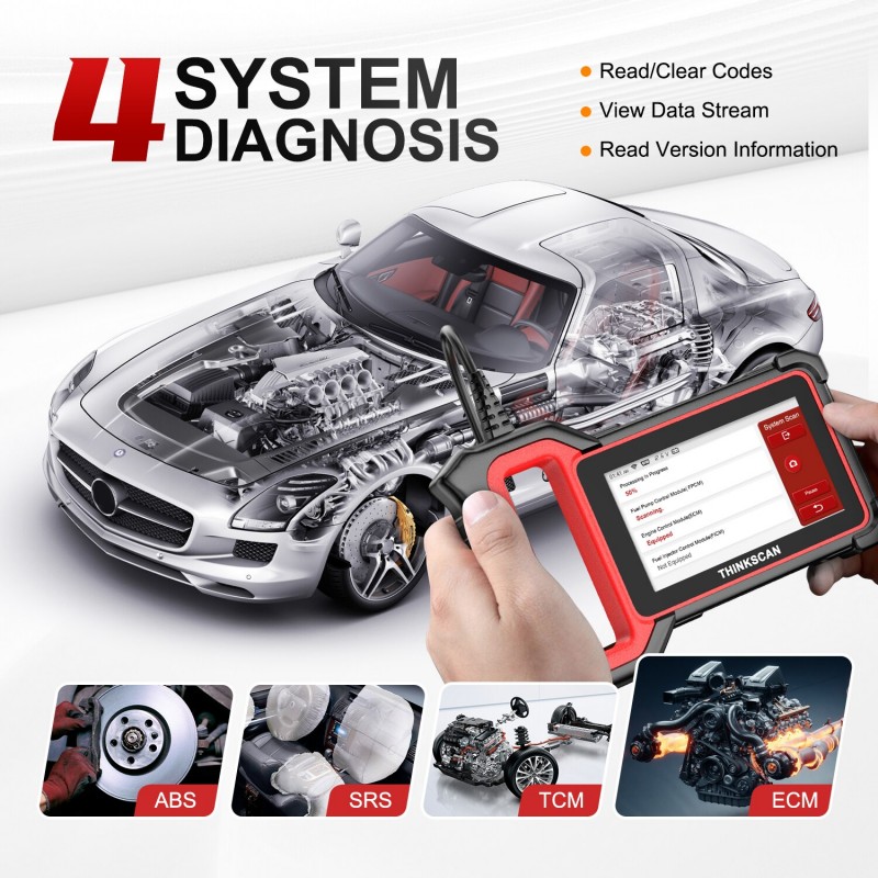 THINKCAR Car Scanner ThinkScan Plus S 5 OBD 2 Scanner%ECMTCM Code